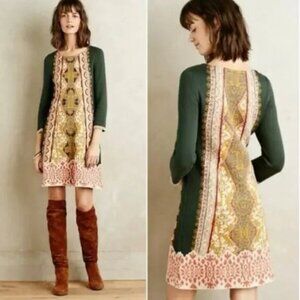 Anthropologie Knitted & Knotted Lanka Beaded Sweater Dress Large